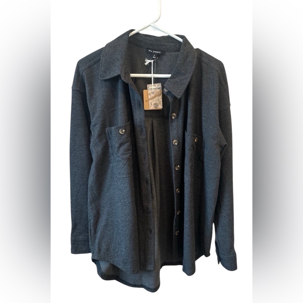 Blu Pepper Shacket Charcoal- Size Large